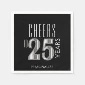 Serviette En Papier Salutations à 25 ans - Anniversaire / Anniversaire (Devant)