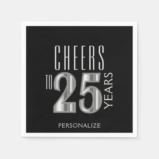 Serviette En Papier Salutations à 25 ans - Anniversaire / Anniversaire (Devant)