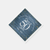 Serviette En Papier Salutations À 50 Anniversaire Mariage Bleu Rustiqu (Coin)