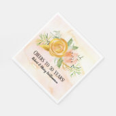 Serviette En Papier Salutations à 50 Ans d'or Floral (Coin)