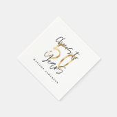 Serviette En Papier Salutations à 50 ans noir et or moderne design (Coin)
