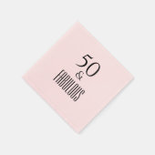 Serviette En Papier Salutations à 50 ans rose et noir 50e anniversaire (Coin)