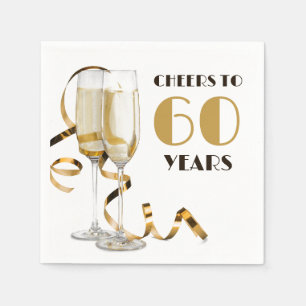 Serviette En Papier Salutations à 60 Anniversaire