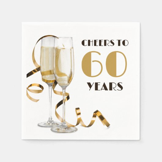 Serviette En Papier Salutations à 60 Anniversaire (Devant)