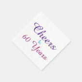 Serviette En Papier Salutations à 60 ans Anniversaire Papier de fête N (Coin)
