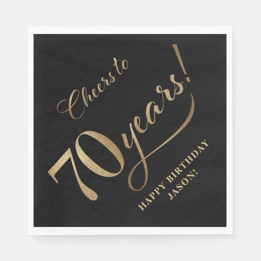 Serviette En Papier Salutations à 70 Parties scintillant d'anniversair (Devant)