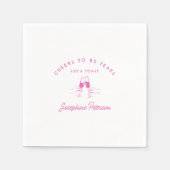 Serviette En Papier Salutations à 80 ans rose 80e anniversaire Personn (Devant)