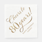 Serviette En Papier Salutations à 80 Parties scintillant d'anniversair (Devant)