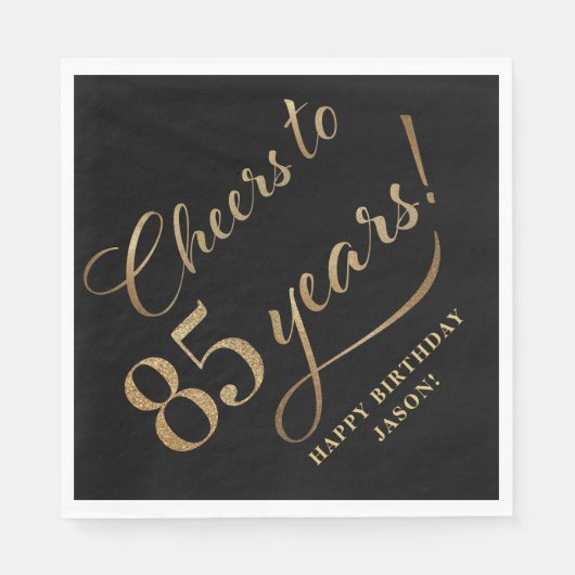 Serviette En Papier Salutations à 85 Parties scintillant d'anniversair (Devant)