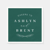 Serviette En Papier Salutations À Emerald Green Mariage Cocktail Napki (Devant)