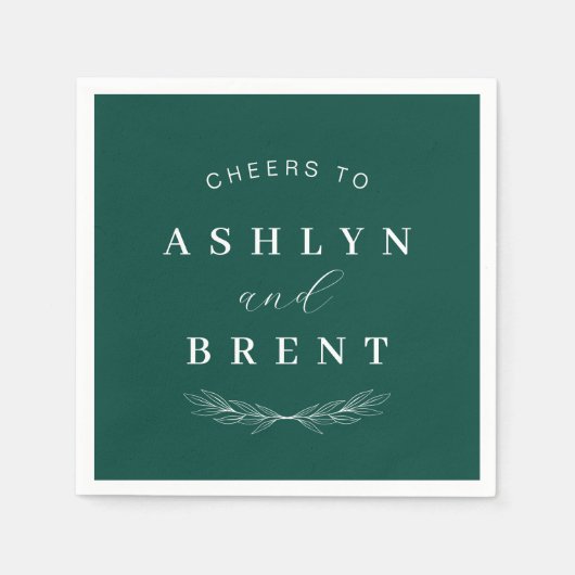 Serviette En Papier Salutations À Emerald Green Mariage Cocktail Napki (Devant)