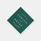 Serviette En Papier Salutations À Emerald Green Mariage Cocktail Napki (Coin)