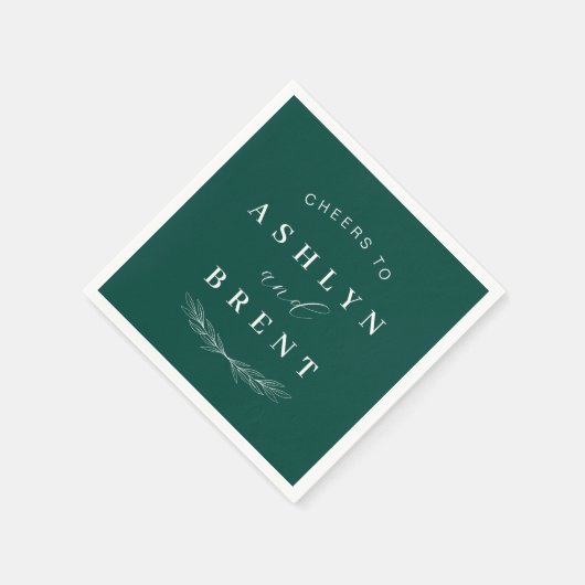 Serviette En Papier Salutations À Emerald Green Mariage Cocktail Napki (Coin)