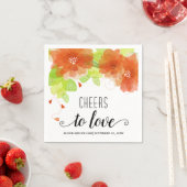 Serviette En Papier Salutations à l'amour, fleurs d'orange, mariage fl (En situation)