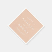 Serviette En Papier Salutations À Léger Pêcher Mariage Cocktail Servie (Coin)