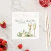 Serviette En Papier Salutations à un Nouvel An | Champagne pétillant (En situation)