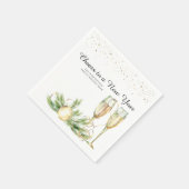 Serviette En Papier Salutations à un Nouvel An | Champagne pétillant (Coin)