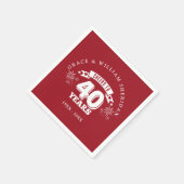 Serviette En Papier Salutations au 40e anniversaire du Mariage de Ruby (Coin)