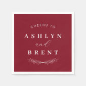 Serviette En Papier Salutations Au Vin Mariage Rouge Cocktail Serviett (Devant)