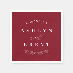 Serviette En Papier Salutations Au Vin Mariage Rouge Cocktail Serviett