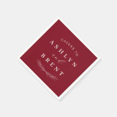 Serviette En Papier Salutations Au Vin Mariage Rouge Cocktail Serviett (Coin)