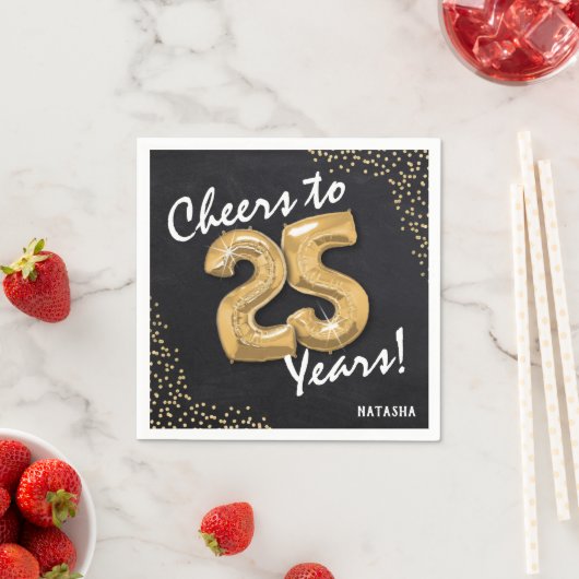 Serviette En Papier Salutations aux 25 ans ! Anniversaire 25 ans (En situation)