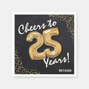 Serviette En Papier Salutations aux 25 ans ! Anniversaire 25 ans