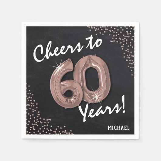 Serviette En Papier Salutations aux 60 ans ! Anniversaire 60 ans (Devant)