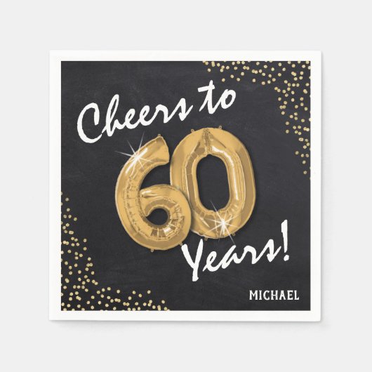 Serviette En Papier Salutations aux 60 ans ! Anniversaire 60 ans (Devant)