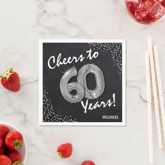 Serviette En Papier Salutations aux 60 ans ! Anniversaire 60 ans (En situation)