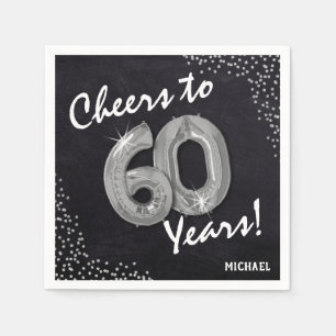 Serviette En Papier Salutations aux 60 ans ! Anniversaire 60 ans
