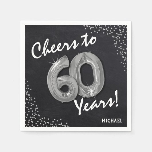 Serviette En Papier Salutations aux 60 ans ! Anniversaire 60 ans (Devant)