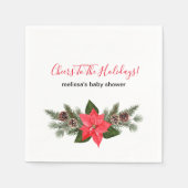Serviette En Papier Salutations aux pinecones rouge poinsettia (Devant)