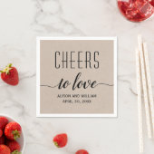 Serviette En Papier Salutations d'amour mariage de style kraft rustiqu (En situation)
