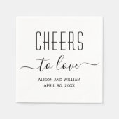 Serviette En Papier Salutations d'amour mariage moderne et élégant (Devant)