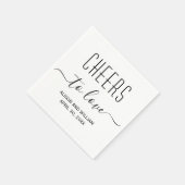 Serviette En Papier Salutations d'amour mariage moderne et élégant (Coin)