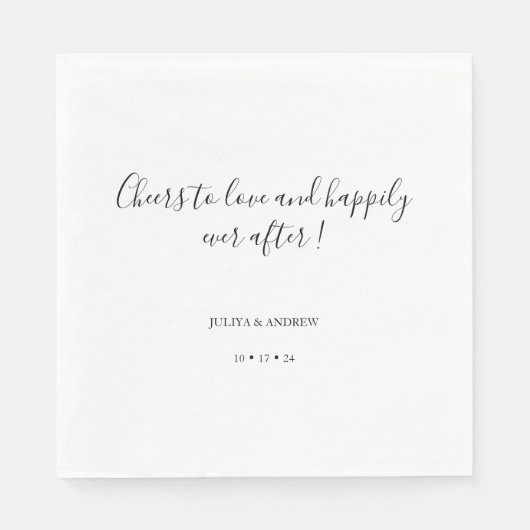 Serviette En Papier Salutations d'amour serviettes mariages minimalist (Devant)