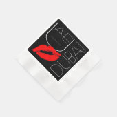 Serviette En Papier Salutations de Dubai UAE Red Lipstick Kiss (Coin)