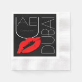 Serviette En Papier Salutations de Dubai UAE Red Lipstick Kiss (Devant)