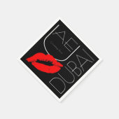 Serviette En Papier Salutations de Dubai UAE Red Lipstick Kiss (Coin)