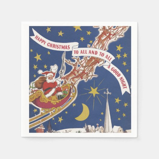 Serviette En Papier Salutations de Noël (Devant)