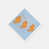 Serviette En Papier Salutations de Pâques Chicks Bleu (Coin)