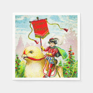 Serviette En Papier Salutations de Pâques Whimsical : Rider sur Giant