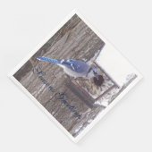Serviette En Papier Salutations de saison du Geai bleu (Coin)
