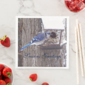 Serviette En Papier Salutations de saison du Geai bleu (En situation)