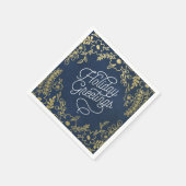 Serviette En Papier Salutations de vacances Gold Botanical (Coin)