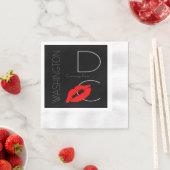 Serviette En Papier Salutations de Washington DC Red Lipstick Kiss (En situation)