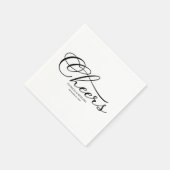 Serviette En Papier Salutations - Élégant Mariage noir et blanc (Coin)