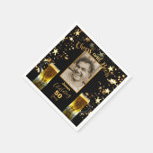 Serviette En Papier Salutations et bières 50e anniversaire Black + Gol (Coin)