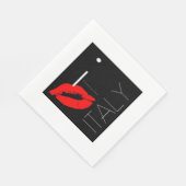 Serviette En Papier Salutations Italie Rouge rouge baiser (Coin)